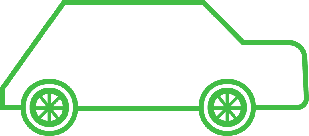 Green Car Outline Transparent Background Vector Illustration