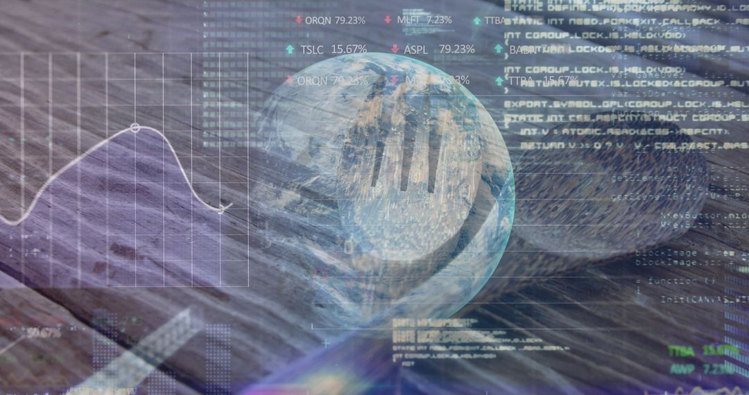 Digital Transformation Concept with Globe and Financial Data Overlay