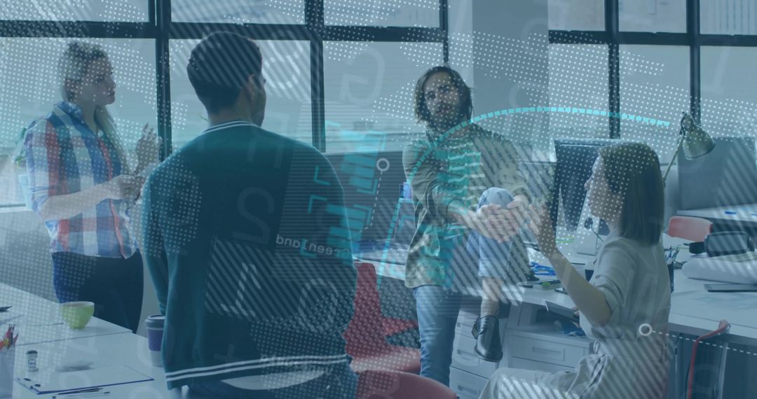 Creative Business Team Brainstorming with Golden Football among Laptops