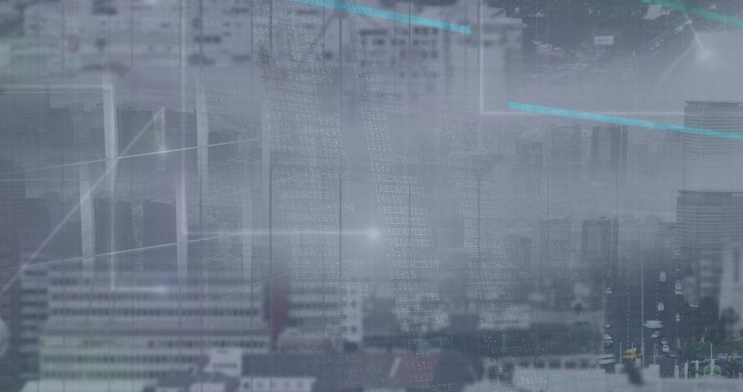 Cityscape Integrated with Digital Data Visualizations