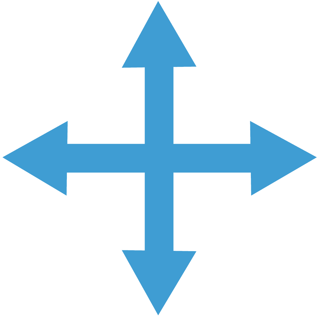 Blue Directional Arrows on Transparent Background Depicting Choices