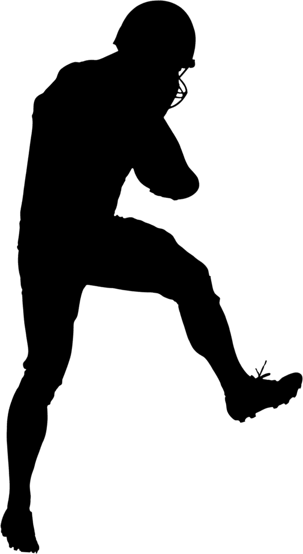 Transparent Silhouette of a Football Player in Action