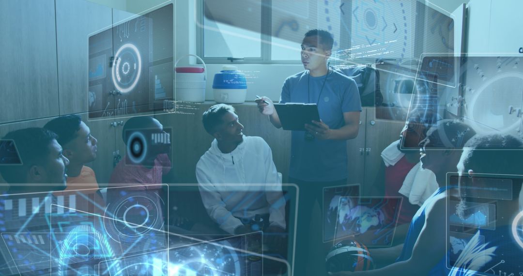 Athletes Utilizing Advanced Technology in Training Session