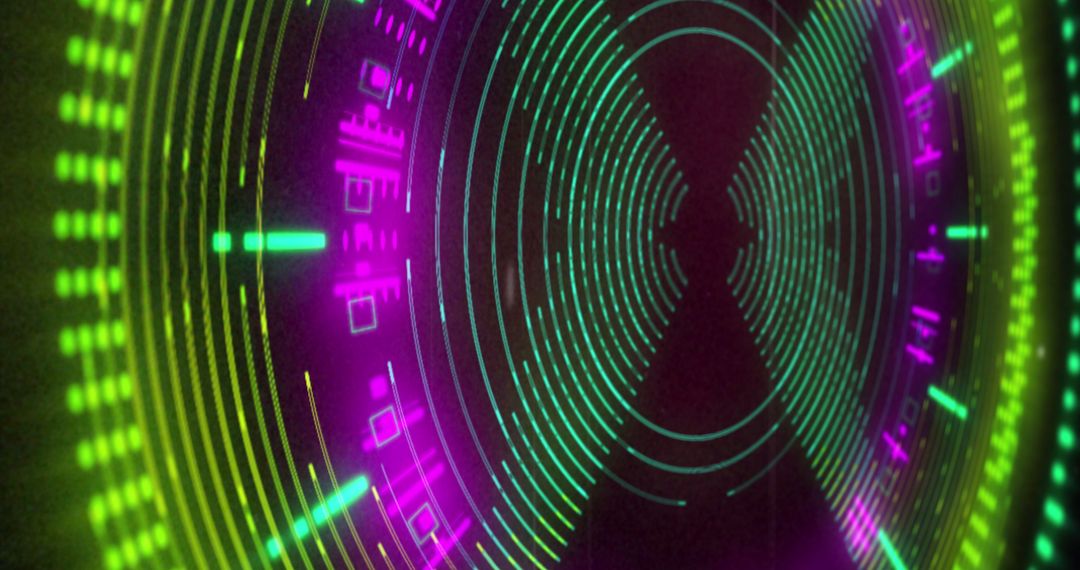 Vibrant Circular Light Display with Neon Edge