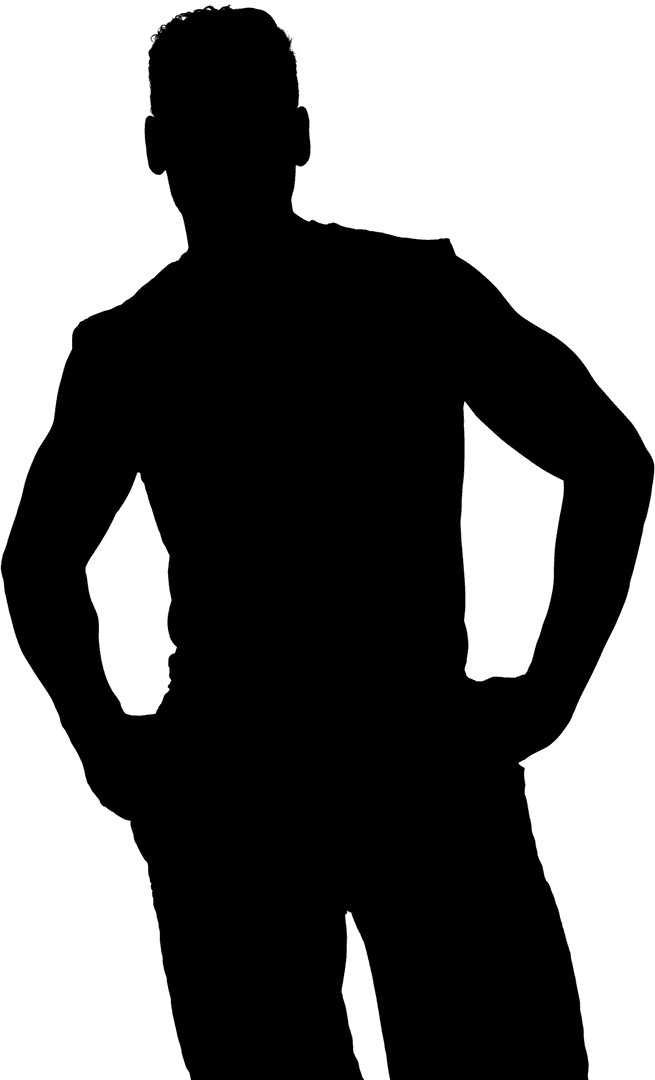 Silhouette Figure with Hands on Hips Transparent Background