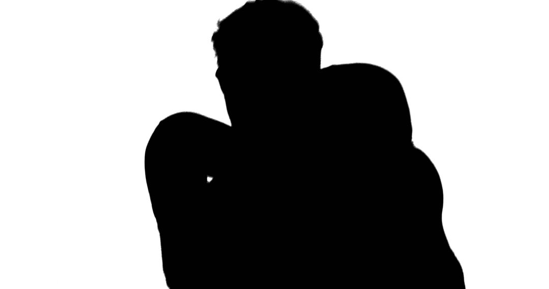 Silhouette of Couple Embracing on White Background - Free Images, Stock Photos and Pictures on Pikwizard.com