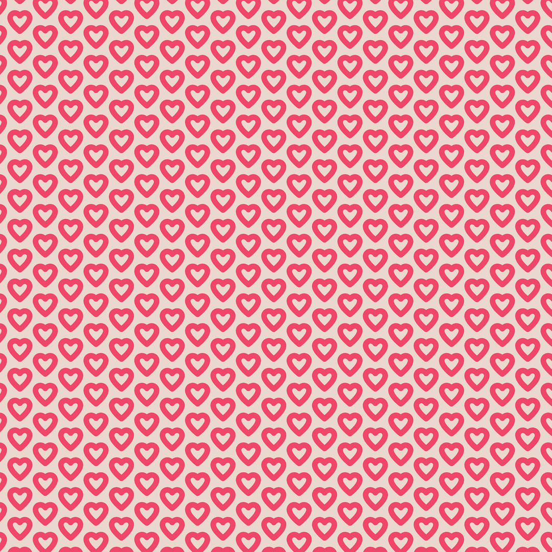 Red Hearts Pattern on Transparent Background for Design Use
