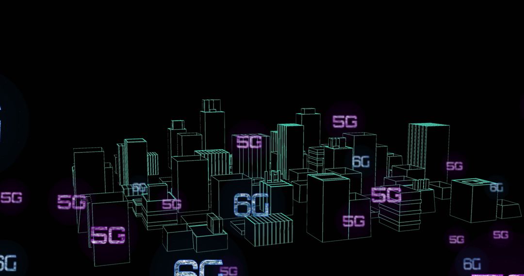 Futuristic Urban Network with 6G and 5G Connectivity Visualization