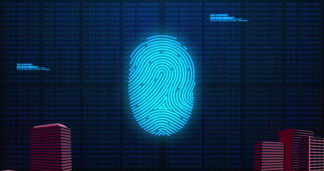 Digital Fingerprint Over Data Streams in Futuristic Urban Landscapes