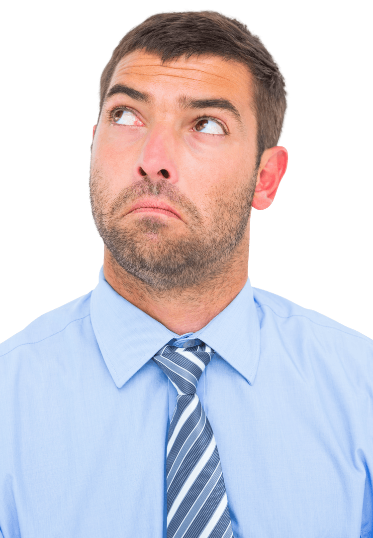Surprised Mid-Adult Caucasian Businessman on Transparent Background