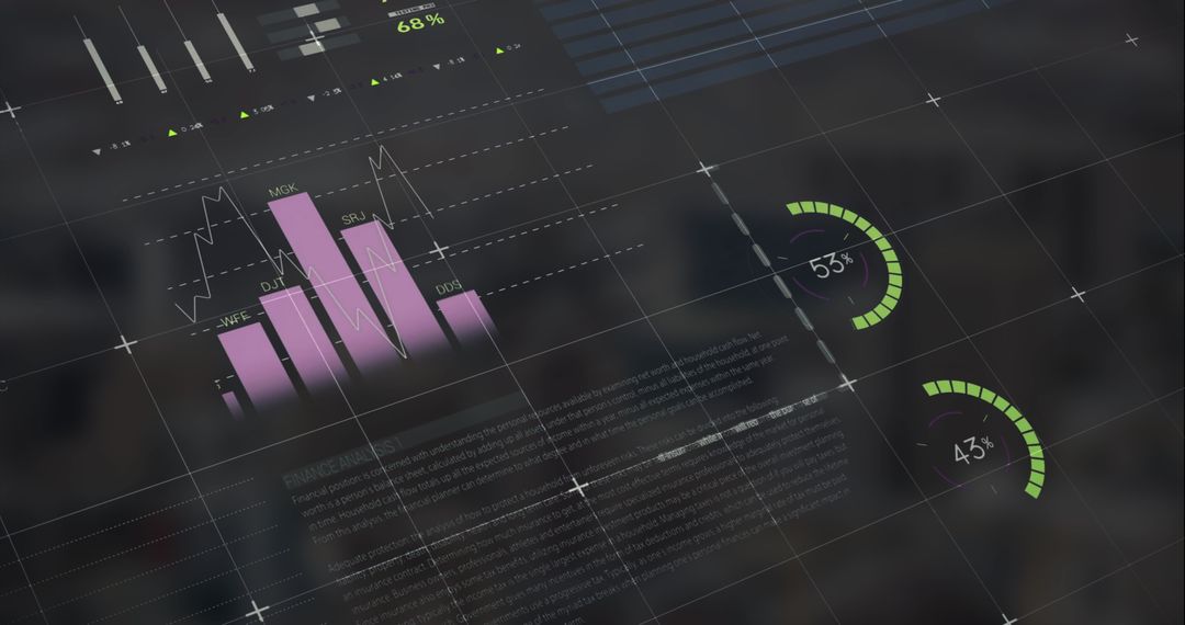 Digital Infographic Interface with Modern Cityscape Background