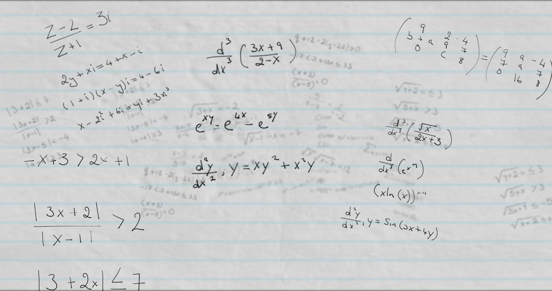 Notebook Filled with Complex Mathematical Equations and Expressions - Free Images, Stock Photos and Pictures on Pikwizard.com