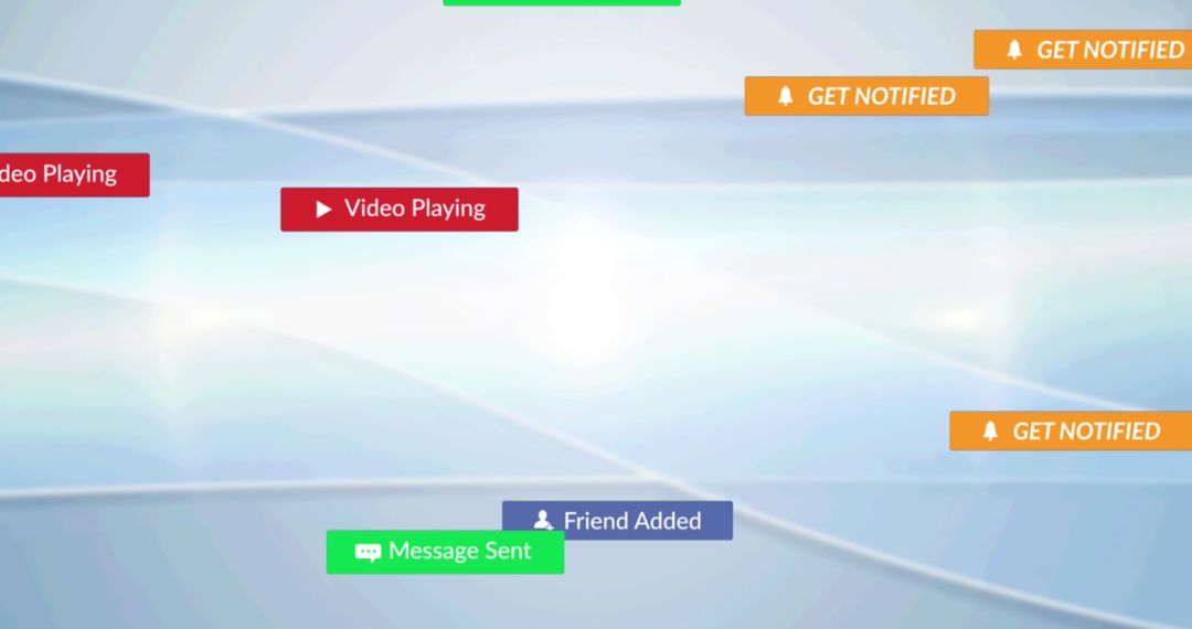 Social Media Notification Bursts on Light Blue Background