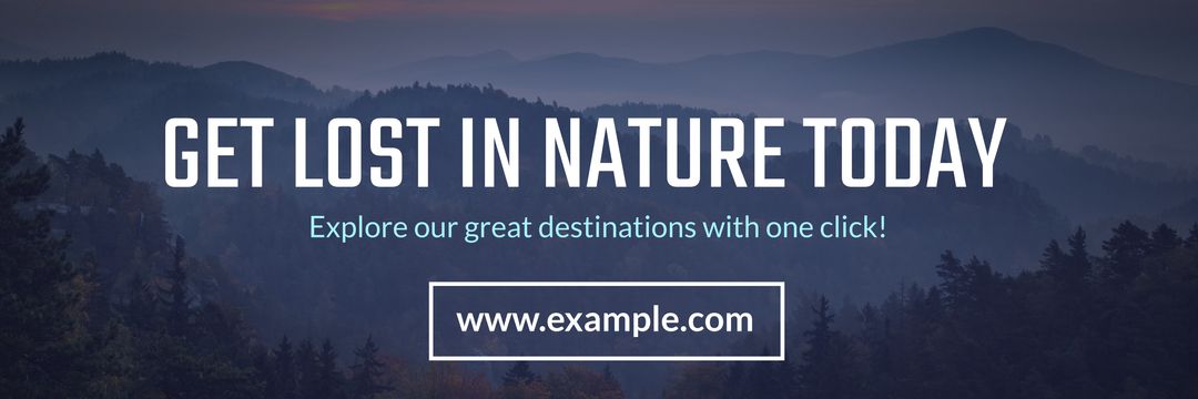 Nature Adventure Website Promo Over Misty Mountain Landscape