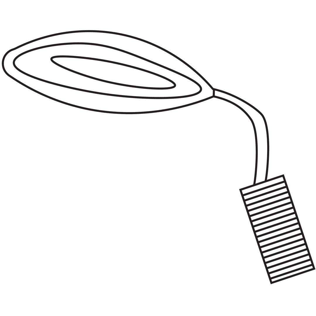 Minimalist Outline of Black Lamp on Transparent Background