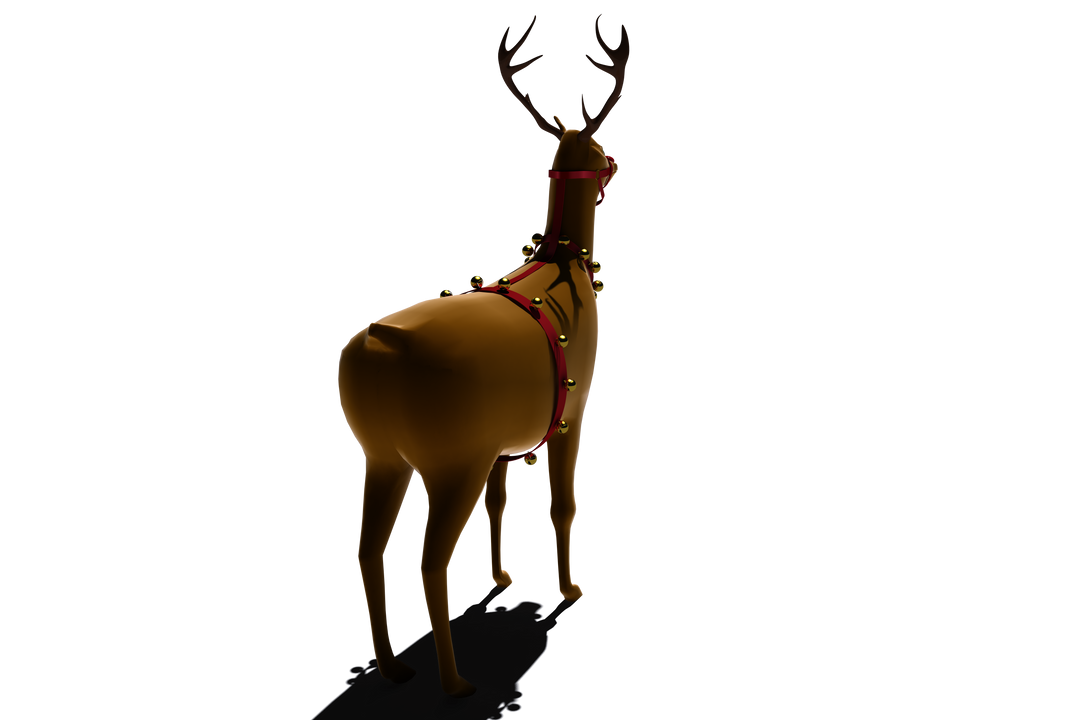 Transparent Background Digital Santa's Reindeer with Bells and Decorations - Download Free Stock Images Pikwizard.com