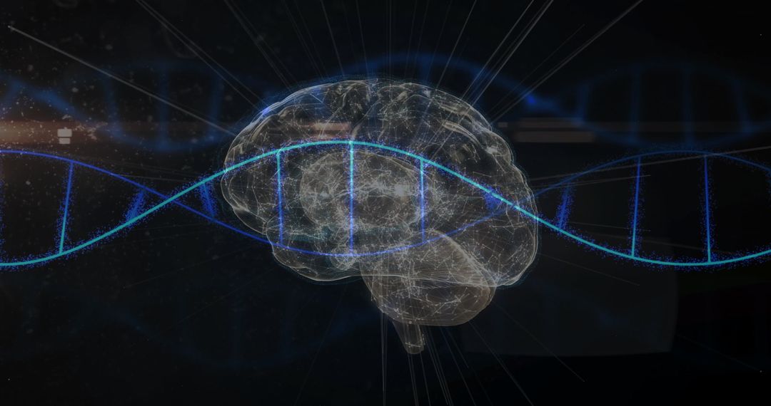 Holographic Brain with DNA Helix and Digital Effects