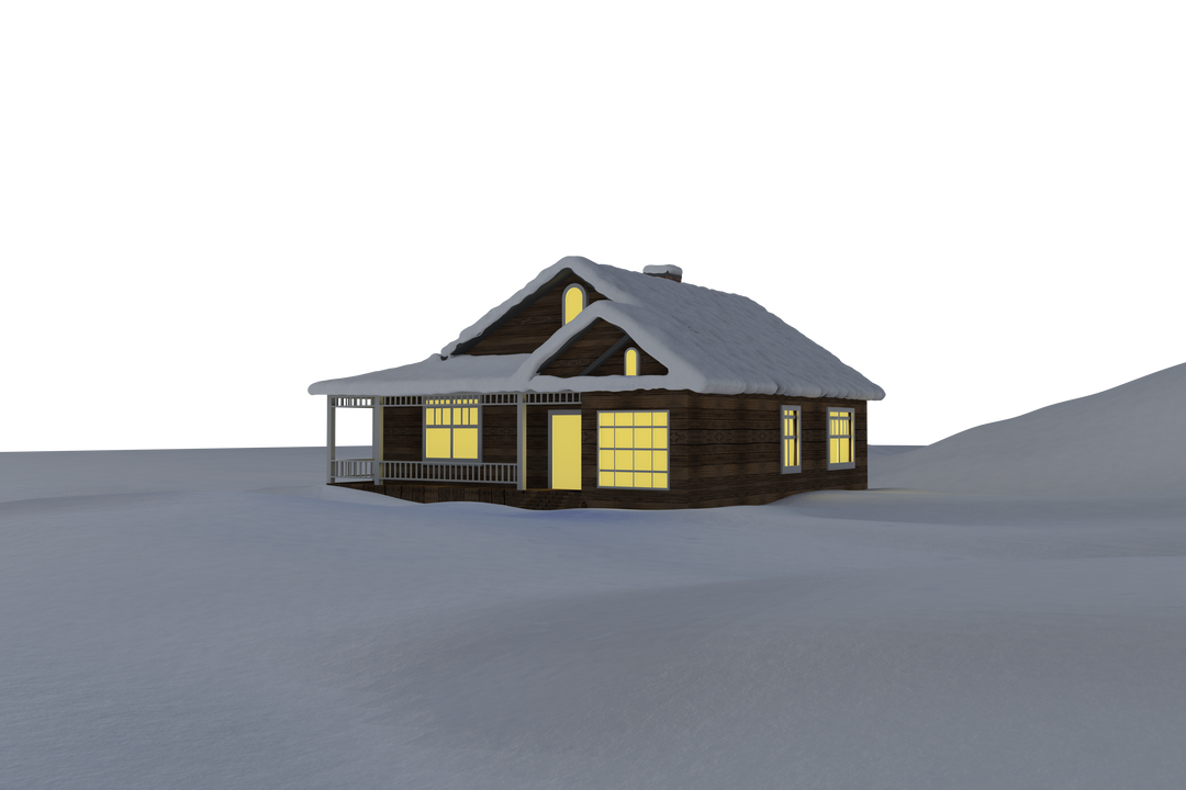 Isolated Transparent Cozy House in Snow for Winter Architecture Concept - Download Free Stock Images Pikwizard.com