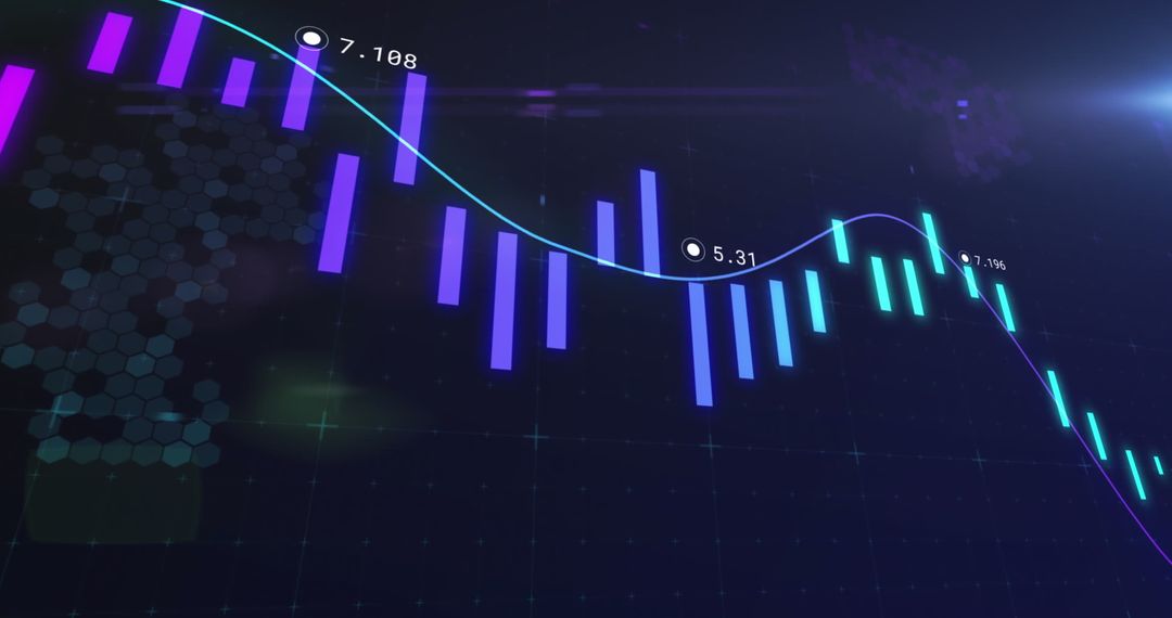 Abstract Financial Data with Digital Growth Curve Background