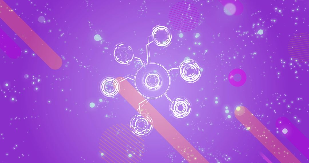Digital Network Icons on a Vibrant Purple Background
