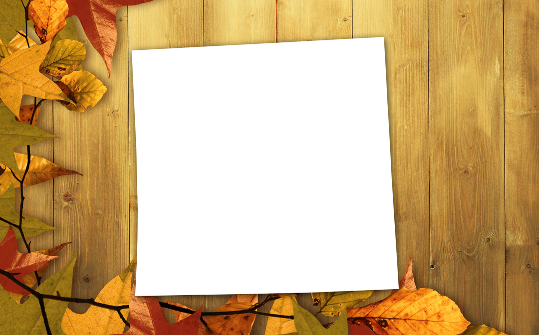 Transparent Template Over Wooden Background with Autumn Leaves - Download Free Stock Images Pikwizard.com