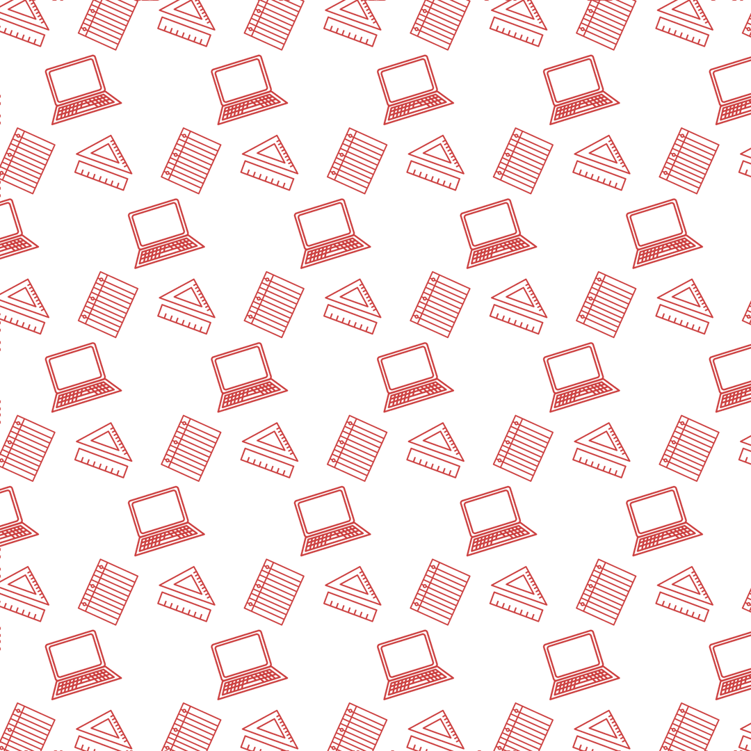 Seamless Laptop and Stationery Pattern on Transparent Background