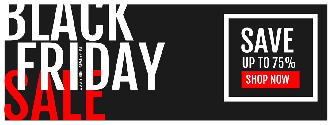 Black Friday Sale Promotional Banner with Discount Offer - Download Free Stock Templates Pikwizard.com