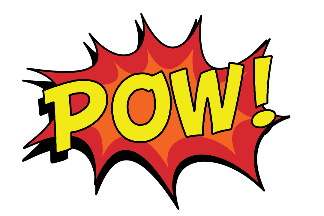 Pow Text with Comic Style Boom Shapes on Transparent Background - Download Free Stock Images Pikwizard.com