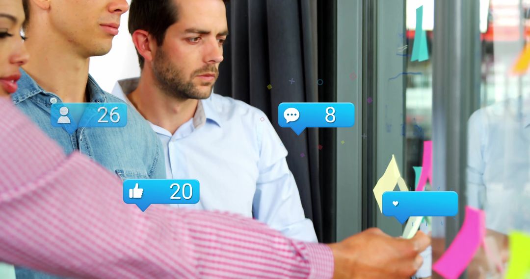 Colleagues Collaborating with Digital Interaction Interface