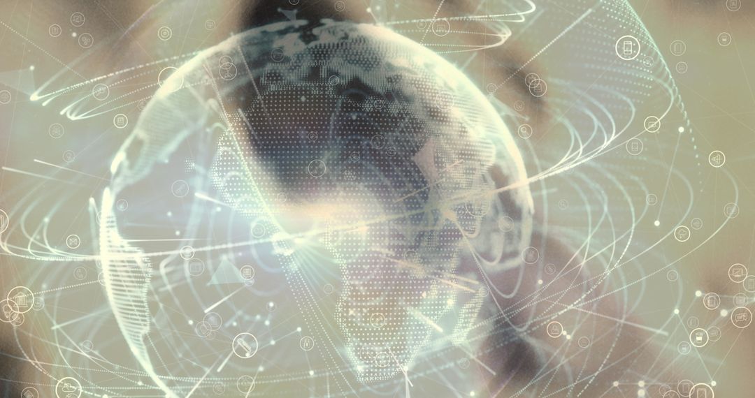 Digital Network Globe with Online Connectivity