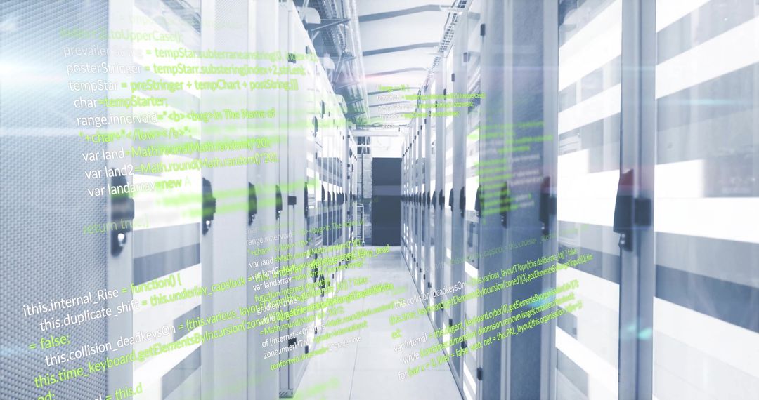 Futuristic Data Flow in High-Tech Server Room
