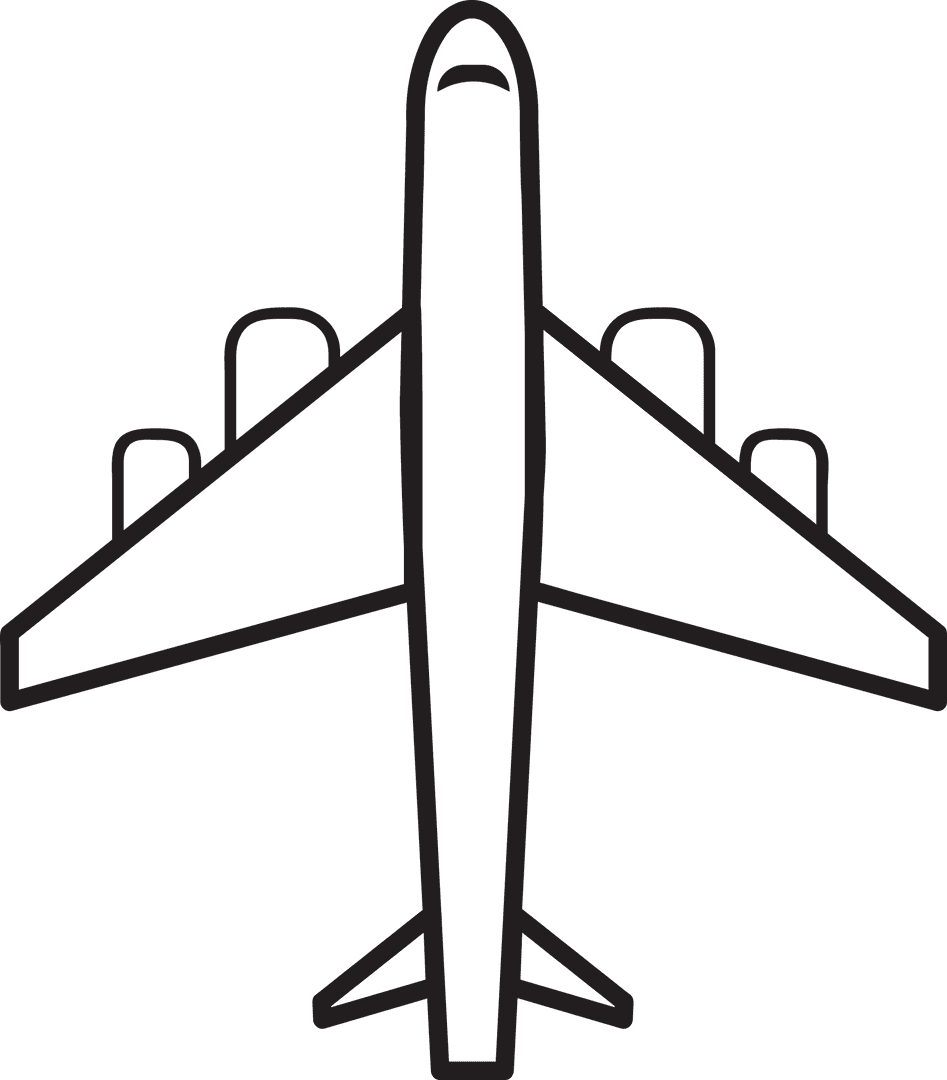 Airplane Silhouette Vector with Transparent Background for Travel Designs