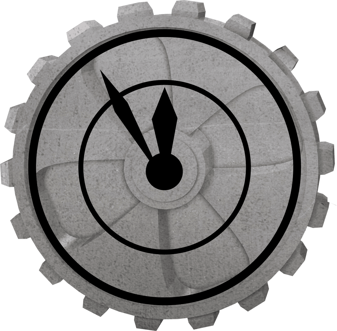Transparent Clock and Cog Illustration