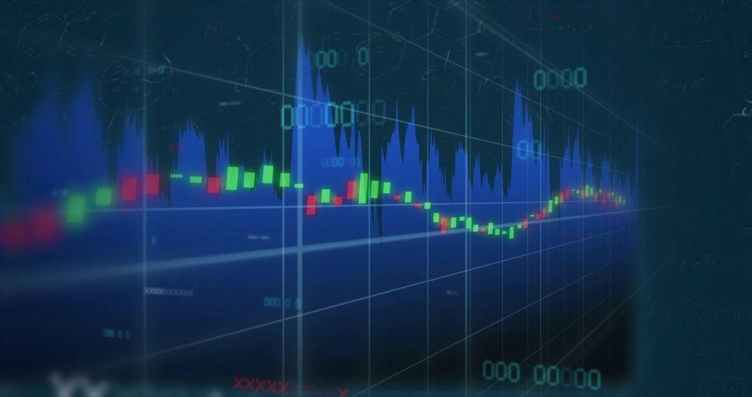 Futuristic Financial Data Chart with Virtual Interface