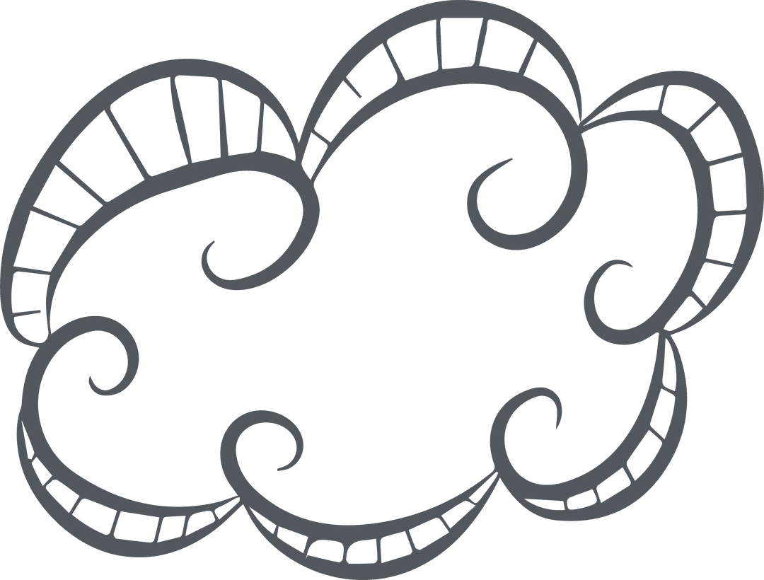 Dark elegant swirl cloud on transparent layer
