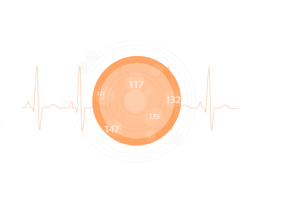 Heart Rate Digital Interface Illustration on Transparent Background
