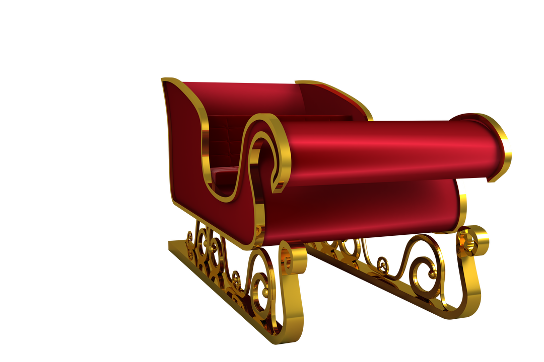 Transparent Red and Gold Santa Sleigh with Elegant Design - Download Free Stock Images Pikwizard.com