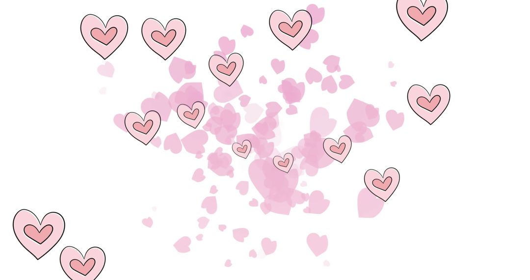 Romantic Floating Hearts on White Background