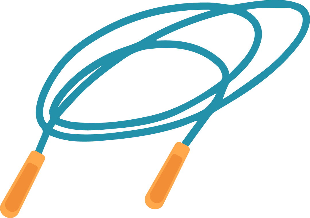 Flat Design Jump Rope on Transparent Background for Fitness Exercises