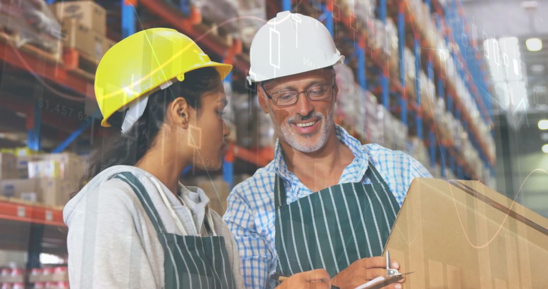 Warehouse Workers Discussing Shipping Analyses