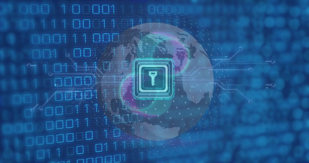 global cybersecurity protection with binary data overlay - Free Images, Stock Photos and Pictures on Pikwizard.com