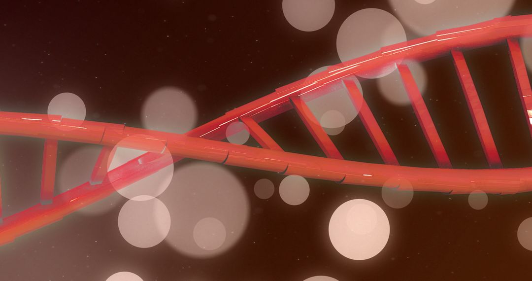 Abstract Digital Art of DNA Helix with Bokeh Effect