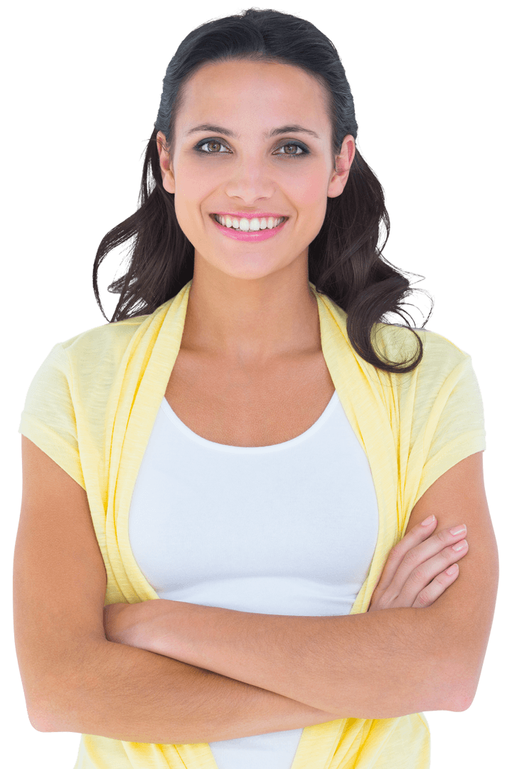 Confident Woman Smiling with Transparent Background