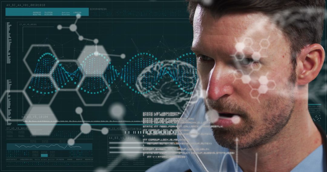 Medical Professional Analyzing Advanced Data Technologies