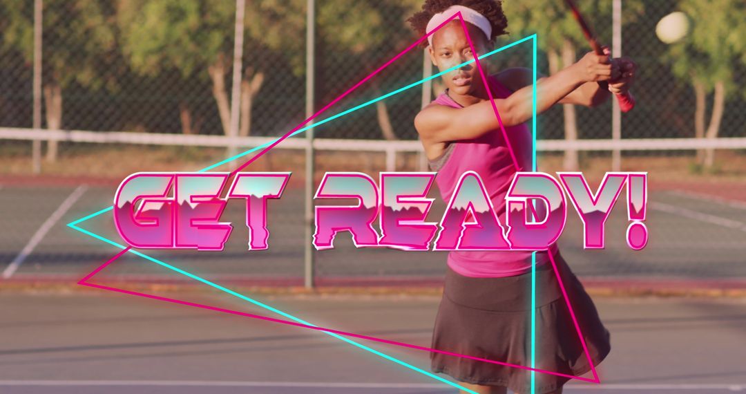 Energetic Tennis Player with Dynamic Get Ready Design