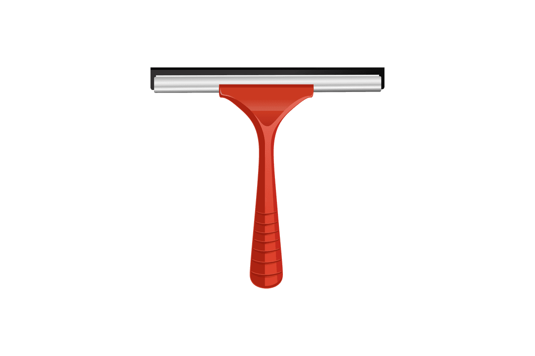 Red Water Squeegee on Transparent Background Isolated