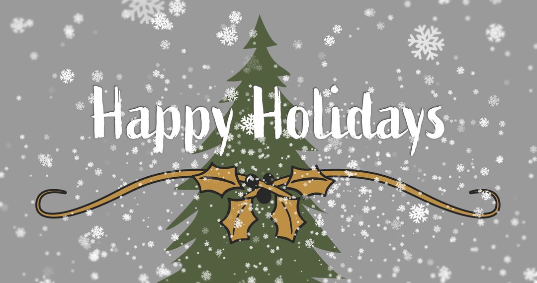 Festive Happy Holidays Card with Rustic Christmas Theme