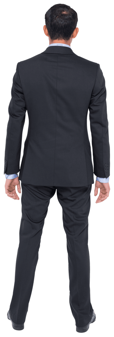 Transparent View of Businessman in Suit Viewed from Back