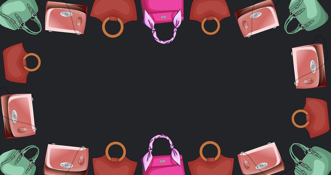 Elegant Handbag Border with Central Space for Fashion Designs