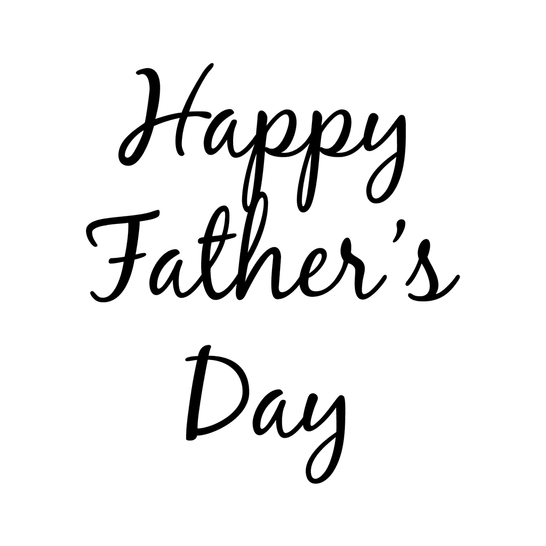 Father's Day Text Art on Transparent Background